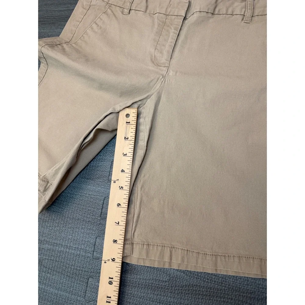 J.Crew Bermuda Shorts Womens 6 Khaki Tan Cotton Stretch Chino Mid Rise 9 Inseam